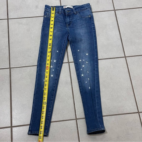 Levi’s Kids Girls Denim 701 Super Skinny Jeans Star Print size 8. - Picture 6 of 9